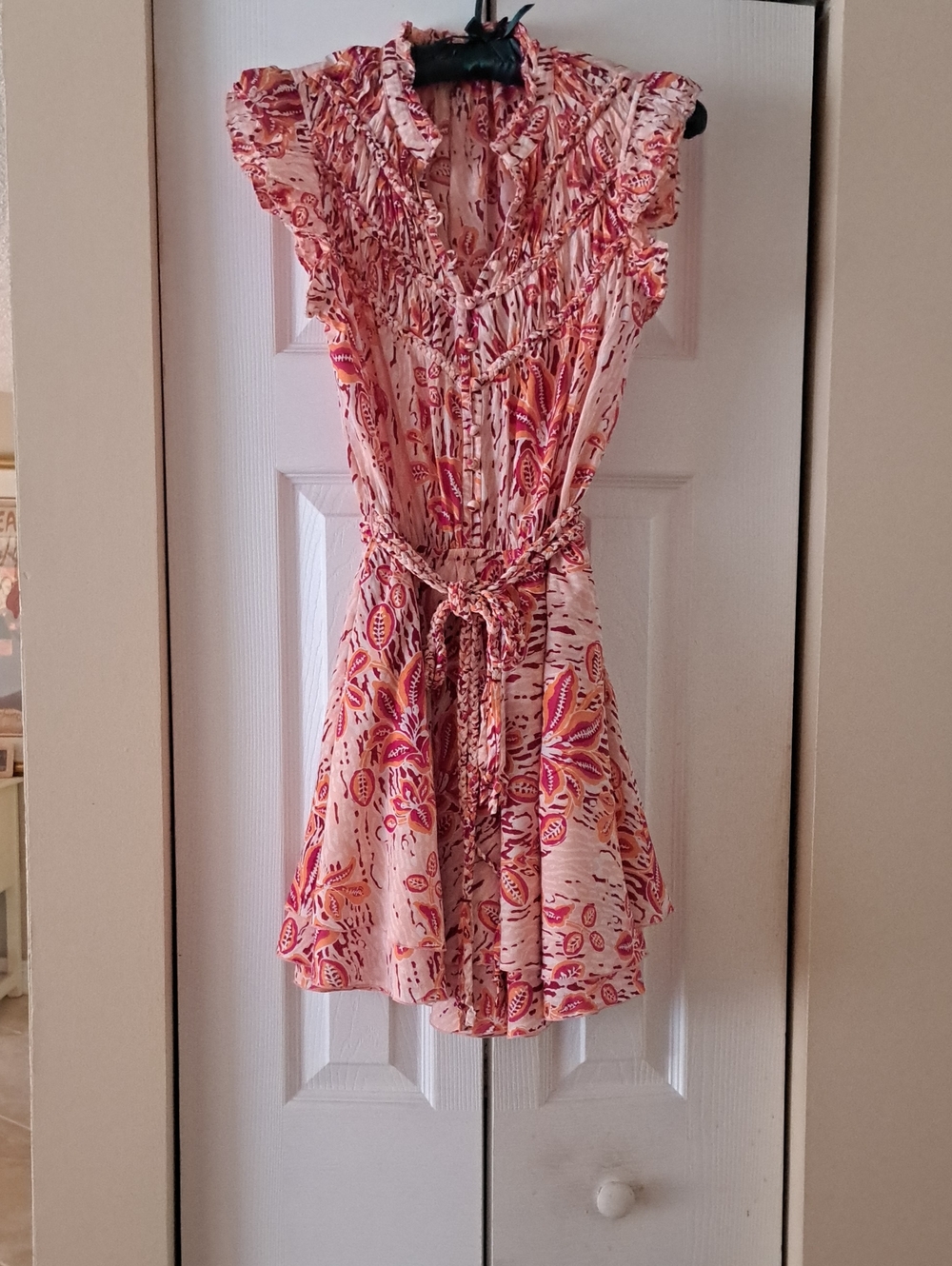 Poupette St Barth Callie Dress in Pink Exotic Forest Sz M Excellent